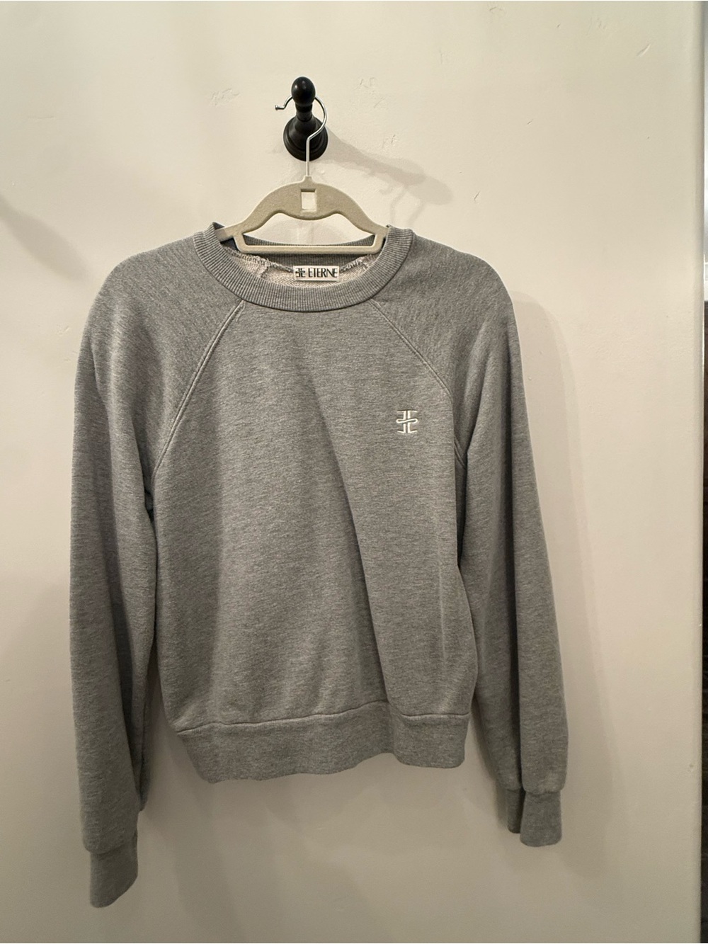 Eterne Gray Men's Crewneck Sweatshirt with Subtle Logo
